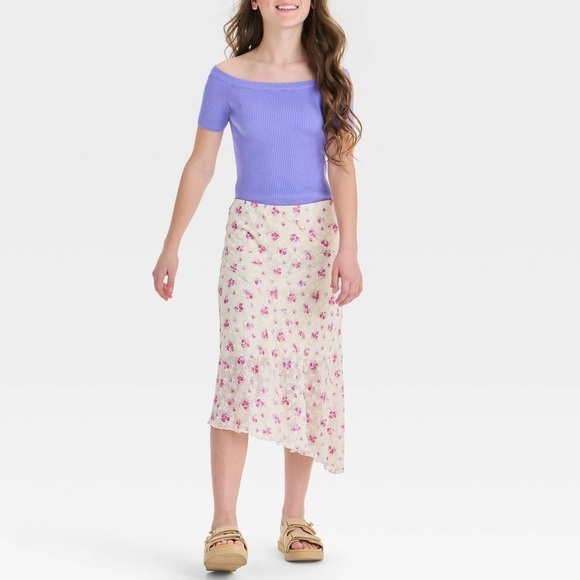 ART CLASS - Girls' Off the Shoulder Short Sleeve Pullover Sweater Various Sizes - Picture 12 of 12